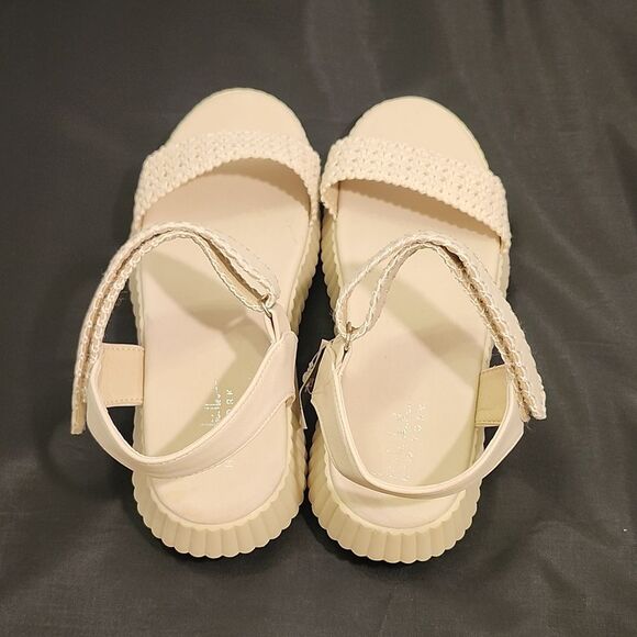 BRAND NEW NICOLE MILLER OPEN-TOE VELCRO STRAP PLATFORM ESPADRILLE WEDGE SANDAL - Picture 9 of 13